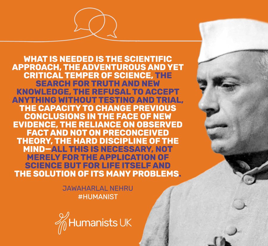 Prof Saiful Islam (@saifulchemistry) on Twitter photo For #WorldHumanistDay, here is a superb quote from India's first Prime Minister, Jawaharlal Nehru, on the need for the scientific approach & its value in addressing life's many problems <a href="/Humanists_UK/">Humanists UK</a>
<a href="/andrewcopson/">Andrew Copson</a> <a href="/theAliceRoberts/">Prof Alice Robertsš</a> <a href="/robinince/">Robin Ince</a> For #WorldHumanistDay, here is a superb quote from India's first Prime Minister, Jawaharlal Nehru, on the need for the scientific approach & its value in addressing life's many problems <a href="/Humanists_UK/">Humanists UK</a>
<a href="/andrewcopson/">Andrew Copson</a> <a href="/theAliceRoberts/">Prof Alice Robertsš</a> <a href="/robinince/">Robin Ince</a>
