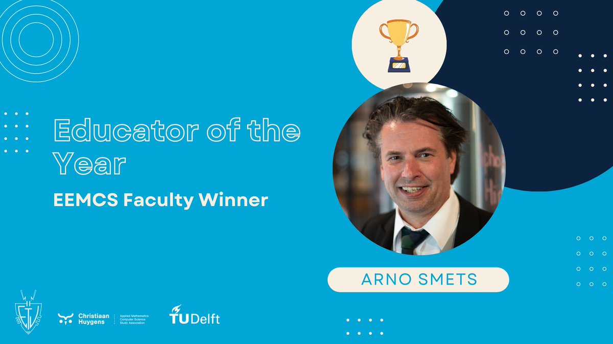 Sorry, I missed last weeks award ceremony,  as I was at <a href="/IEEEPVSC/">53nd IEEE PVSC</a> meeting abroad, but I am proud and honored to be awarded as 'Educator of the Year' at the <a href="/EEMCS_TUD/">TU Delft EEMCS</a>  faculty. Happy to see that my efforts in education incl. exploring innovations are appreciated by the students!