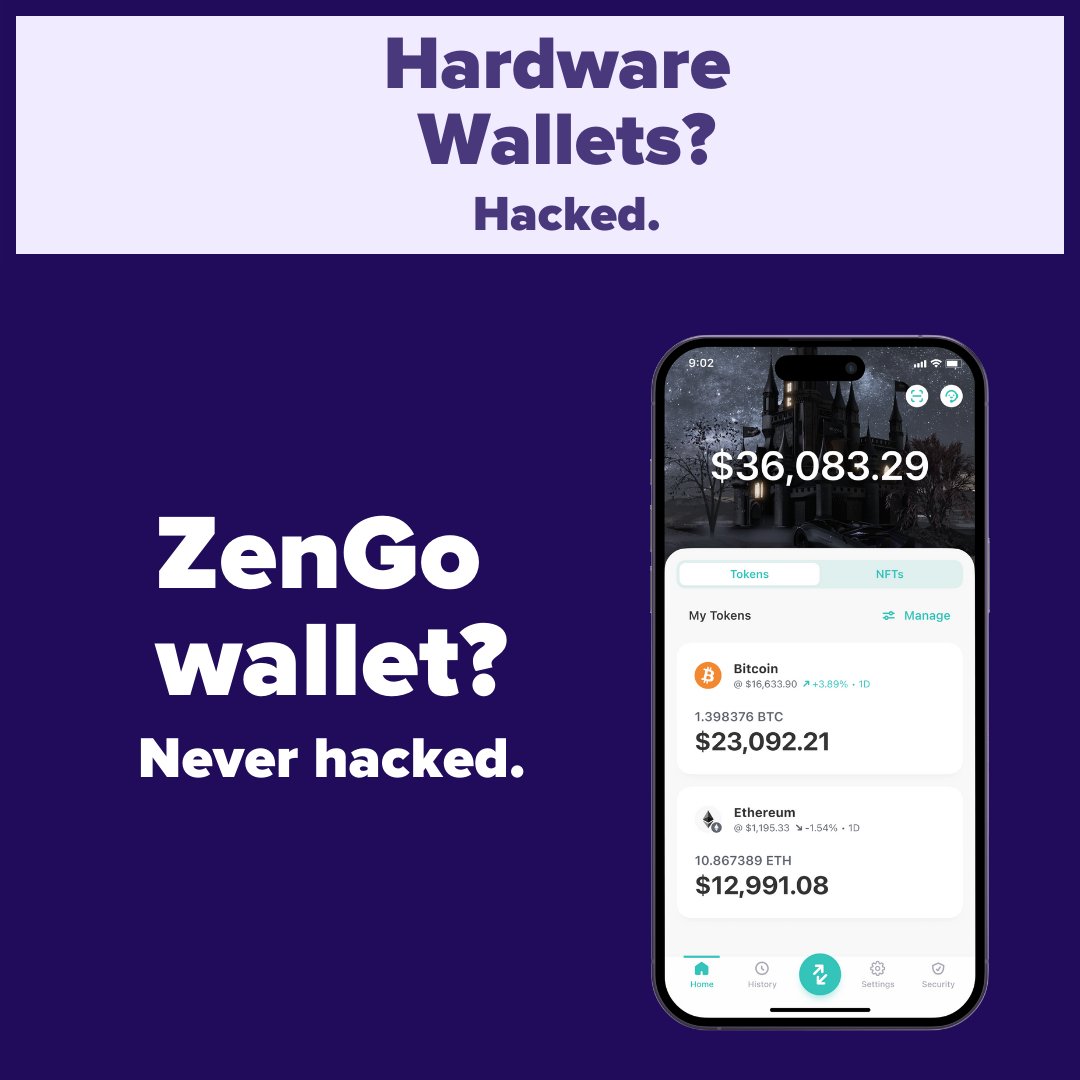 ZenGo's tweet photo. Win $50 in #Bitcoin!

ZenGo v. Hardware wallet:  Which would you chose, and why?

- 1 wins $50 in BTC to their ZenGo wallet
- Comment, like &amp; RT
- Follow @ZenGo

24 hrs. Ready, Zen, Go! https://t.co/55bDTx0yp5