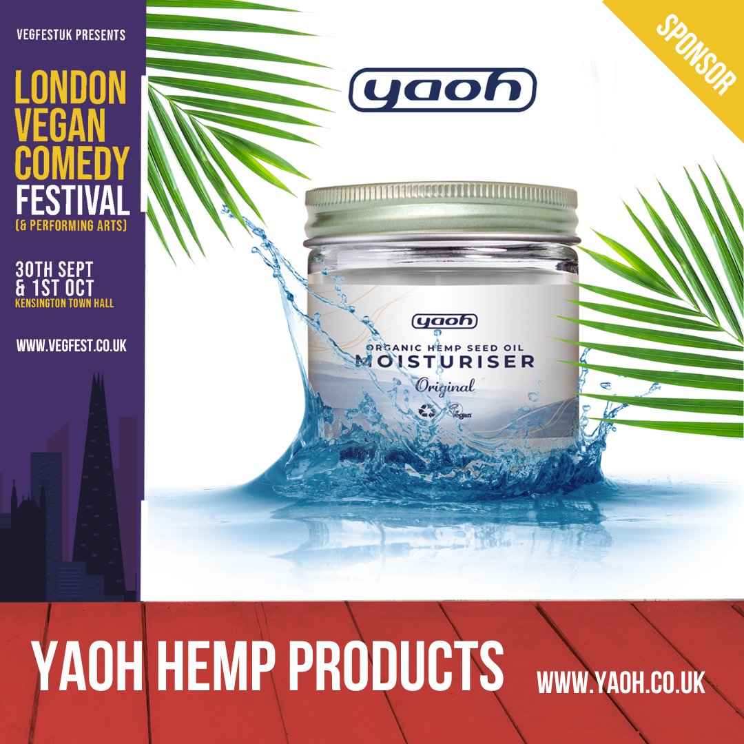 Sponsor Announcement! 

@YaohLtd, the finest body care and dehulled hemp seeds, including the award winning lip balms, sun blocks, moisturizers, body butters & bath products, all vegan.

Traders RYI -docs.google.com/forms/d/e/1FAI…

Ticket - vegfest.co.uk/london-vegan-c…