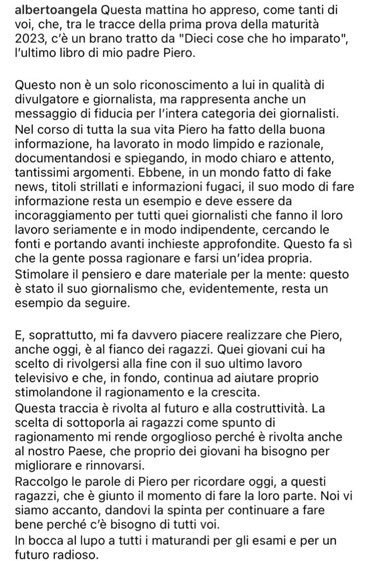 ma il post di Alberto su Piero Angela alla maturità❤️‍🩹❤️‍🩹

PIANGO