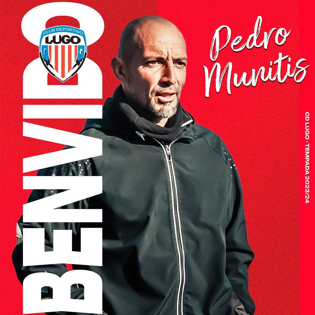 CDeportivoLugo's tweet photo. 🔴|OFICIAL|🔴

👔 Pedro Munitis, novo adestrador do #CDLugo!
💪 Benvido á túa nova casa, míster!

#BenvidoMunitis
#MunitisAlbivermello
#ForzaLugo https://t.co/5WnNk0SMTM