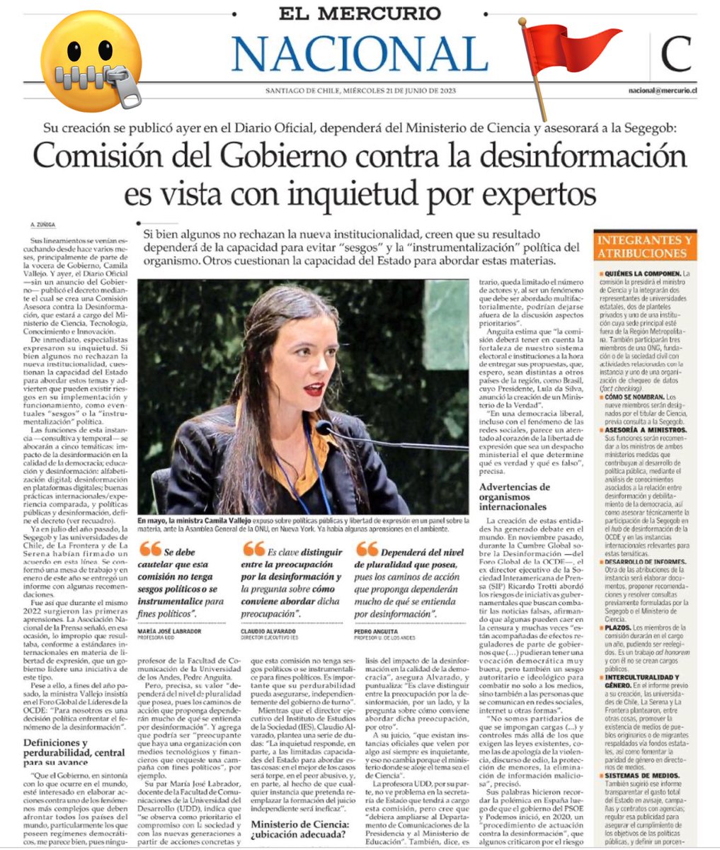 MatiasBellolio's tweet photo. Ministerio de Ciencias; Caballo de Troya para meter la Ley de Medios q por vía legislativa no pueden realizar.
Contra la desinformación, pero en realidad es decretar “la verdad” oficial.
El alma comunista del gobierno no duda en censurar.
Así lo hacen en países donde Gobiernan! https://t.co/NtIfFXgK9V
