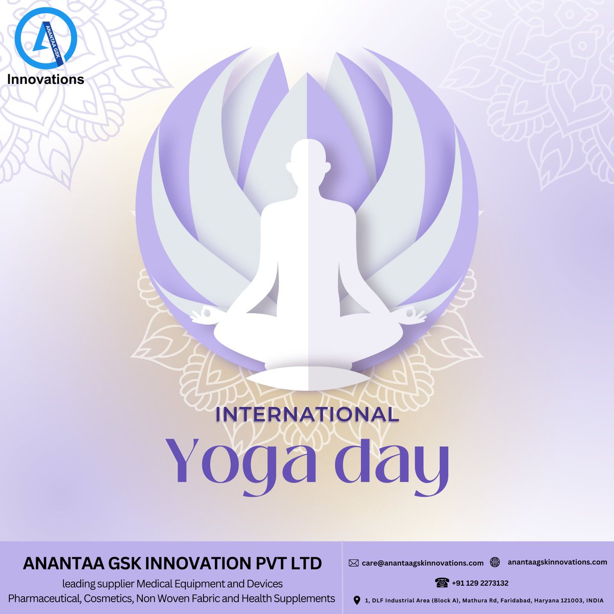 Let's unite with yoga to build a healthier new India and a happier world.
#anantaagskinnovations #yogaday #yoga #yogainspiration #yogapractice #yogalife #world #healthcare #health #safety #atwork #innovation #creativity #awareness #innovations #National #environmentfriendly