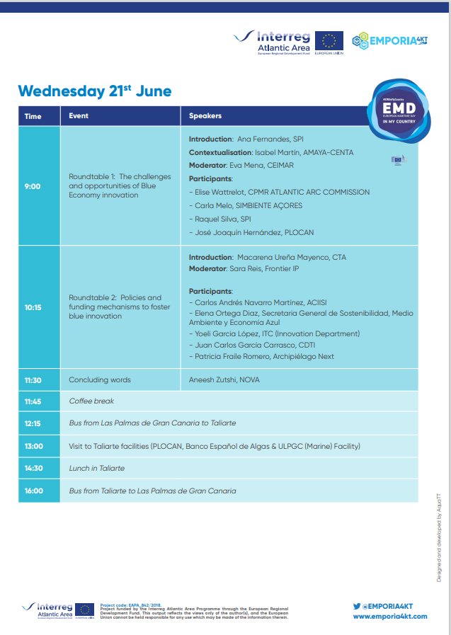 El director de #Aciisi, <a href="/caconavarro/">Carlos Navarro</a>, participó en el evento de clausura de #EMPORIA4KT presentando las políticas y mecanismos de financiación para fomentar la innovación azul, y destacó la convocatoria #CanariasStars que da respuesta e impulsa proyectos disruptivos en Canarias