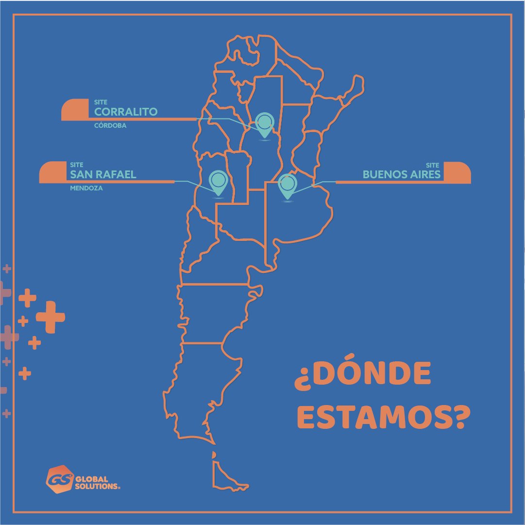 Hoy te contamos dónde están nuestros SITES.📍

👉🏻Además de estos sites tenemos colaboradores a lo largo de todo el país trabajando de forma remota 📡

¡Seguimos creciendo y próximamente vamos a estar llegando a otras ciudades!🙌🏻

¿Vos desde donde nos seguís?👇🏻

#GlobalSolutions