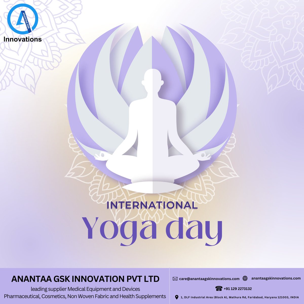 Let's unite with yoga to build a healthier new India and a happier world.

#anantaagskinnovations #yogaday #yoga #yogainspiration #yogapractice #yogalife #world #healthcare #health #safety #atwork #innovation #creativity #awareness #innovations #National #environmentfriendly