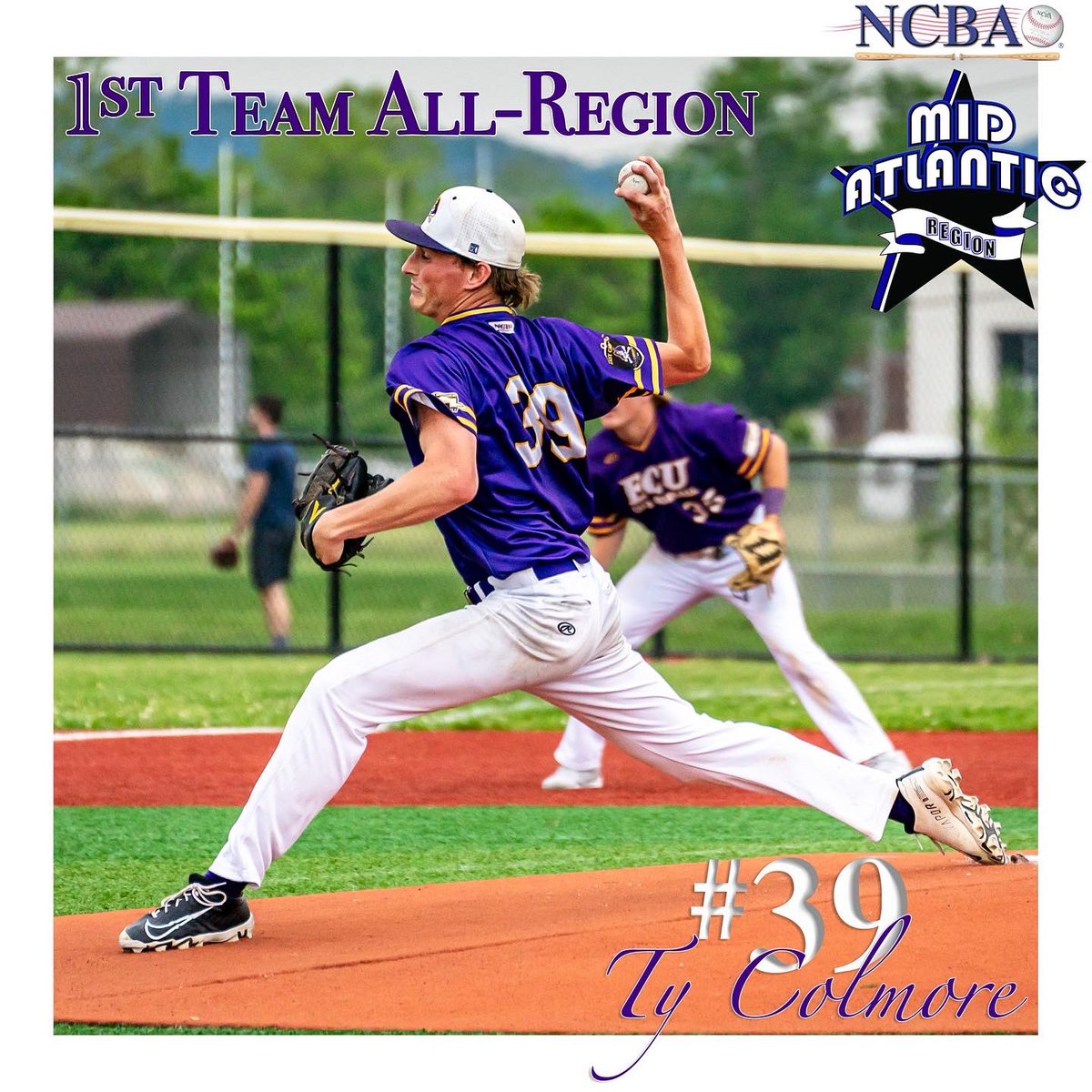 ECUClubBaseball's tweet image. Congratulations to our guys on making the All-Region teams!
1st Team: Ty Colmore and Zach Nicholson
2nd Team: Zach (Velvet) Warrick
3rd Team: Will Albert