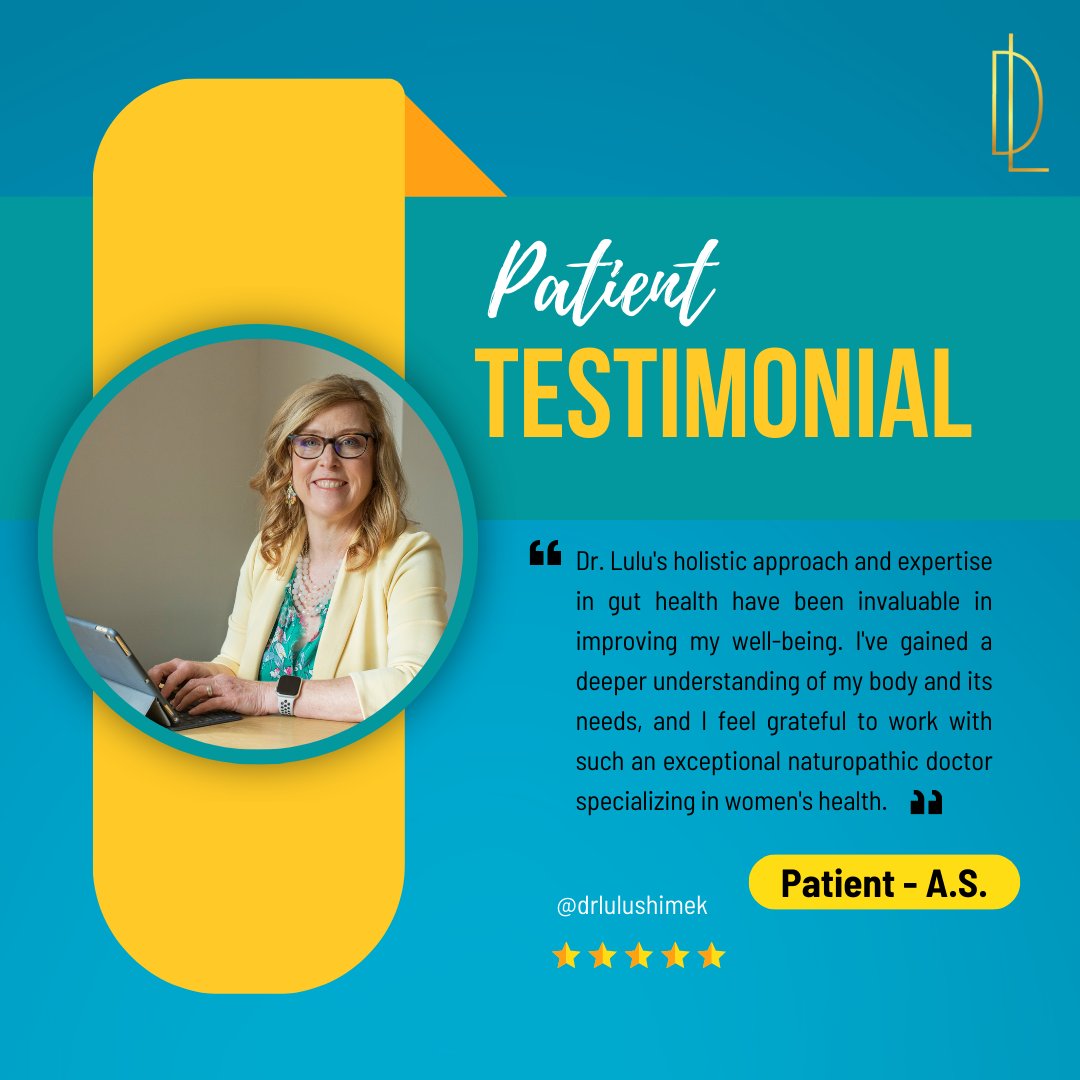 🌟 Grateful for my amazing patient's testimonial! 😊 Seeing the positive impact of my holistic approach in gut health is fulfilling. 💚🌿 Passionate about helping women understand their bodies. 🌸 #Grateful #HolisticApproach #GutHealth #WomensHealth #NaturopathicDoctor  #drlulu