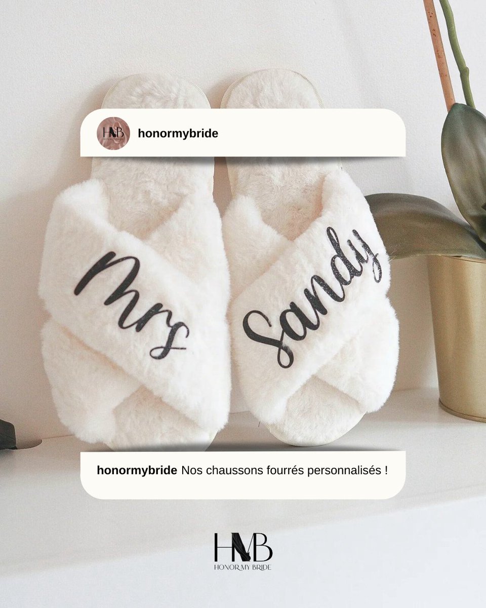 HonorMyBride's tweet photo. Nos chaussons fourrés personnalisés ! ✨ À retrouver dans nos box ! #cadeauevjf #bachelorettegift
#cadeauxpersonnalises #ideecadeau #cadeaux #gift #bridebox #bridalbox #bridalgift #cadeauxmariage #weddinggift #specialgift #boxmariage #boxbridetobe #bridemaidsgi... https://t.co/SSMGAqCaIn
