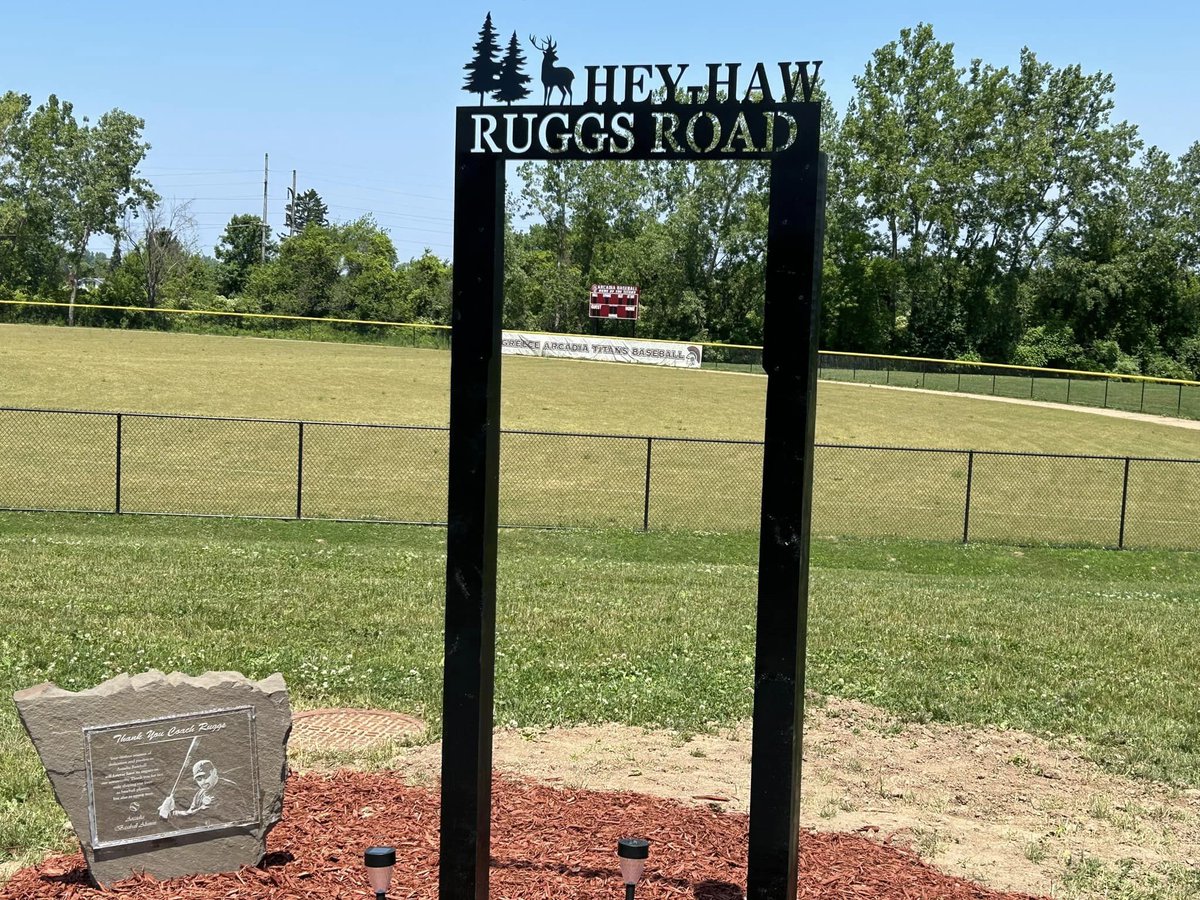 HortzScience's tweet photo. Simply Stated - RUGGS: Arcadia Baseball Coach. He paved Roads for his players, so we named it. A total os 35 Alumni Baseball players PLAYING at the Alumni game - Just a THANK YOU for RUGGS! @GreeceCentral @GreeceArcadia @GCSDsuper https://t.co/XRur3iS0KM