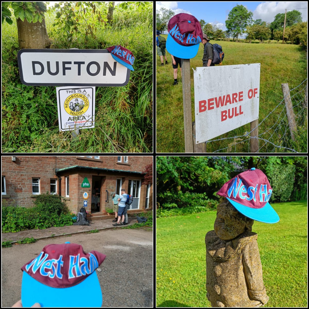 Mike's West Ham cap is certainly having a lovely time! #AllSaints #Ilkley