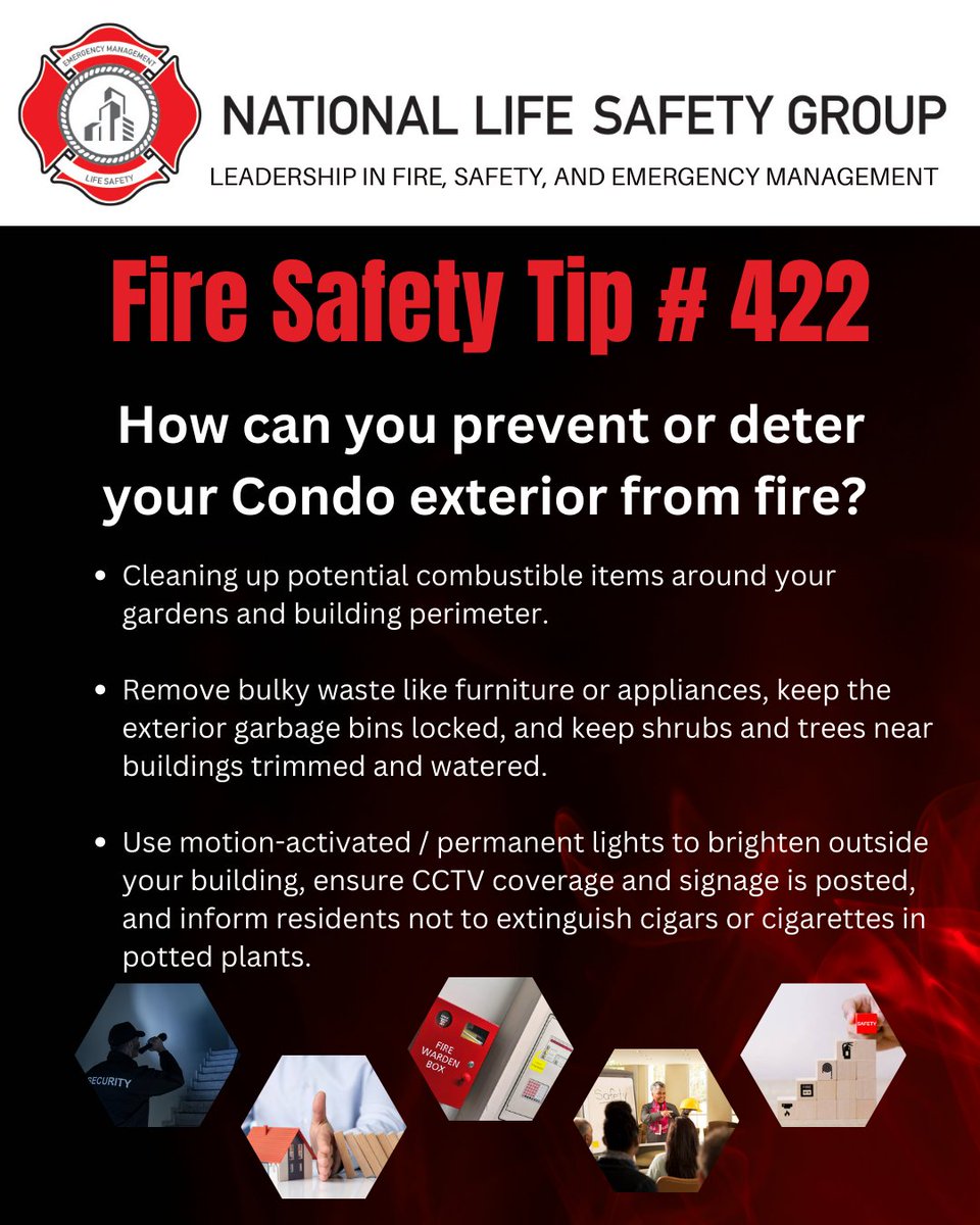 NatlLifeSafety's tweet image. Fire Safety Tip #422 - Fire Safety Tip for Condos.
#firecode #compliance #nationallifesafetygroup #condo