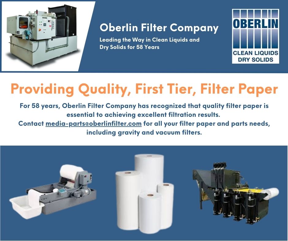 OberlinFilterUS's tweet image. The Oberlin Filter Media Department prides itself on providing quality, first tier, filter paper at competitive prices. Contact us today for your quote. okt.to/7iyQ4q

#filtermedia #oberlinfilter #filter #filters #media