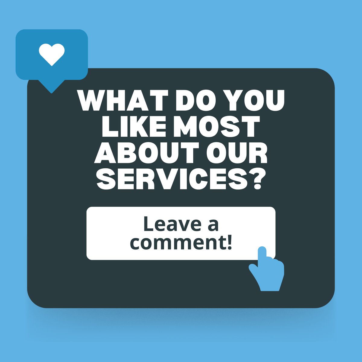 Please leave a comment letting us know what your favorite thing about us is! 😃 We love seeing your happy faces and want to know what you love about us, too! #FavoriteThing #comment #LetUsKnow