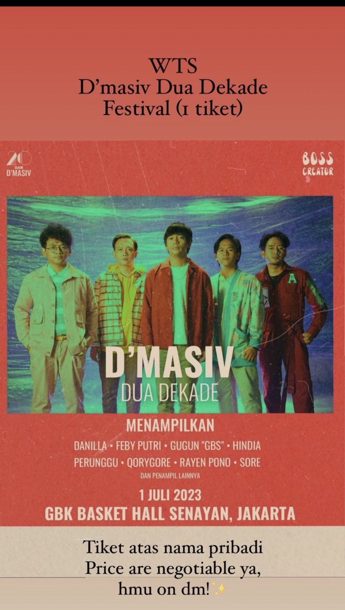 la_lalijah's tweet photo. WTS TIKET KONSER D’MASIV DUA DEKADE ✨ 250rb aza yaaaa #wts #wtskonser #wtskonserdmasiv https://t.co/vWm9lYjxzZ