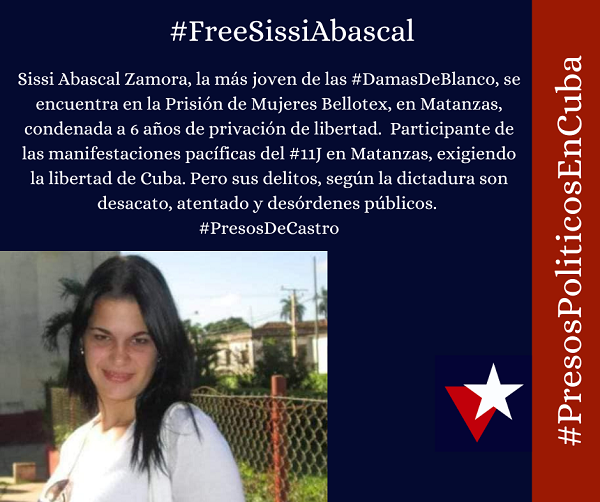 vozdelafnca's tweet photo. #FreeSissiAbascal
Ensañamiento, crueldad, arbitrariedad está sufriendo #SissiAbascal la más joven de las #DamasDeBlanco, presa desde el #11JCuba y víctima de la #DictaduraCastrista
#LibertadParaTodosLosPresosPoliticosEnCuba https://t.co/YwB7B3Ketj