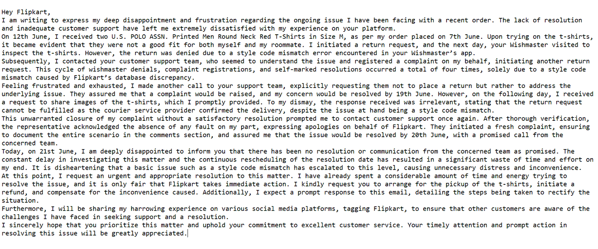 itspunitmehta's tweet image. (1/2)Deeply frustrated with @Flipkart's handling of my style code mismatch issue. After multiple denials, self-marked resolutions &amp;amp; broken promises of resolution dates, my concern remains unresolved. #Flipkart #TopTweets @_Kalyan_K @flipkartsupport @_sachinbansal