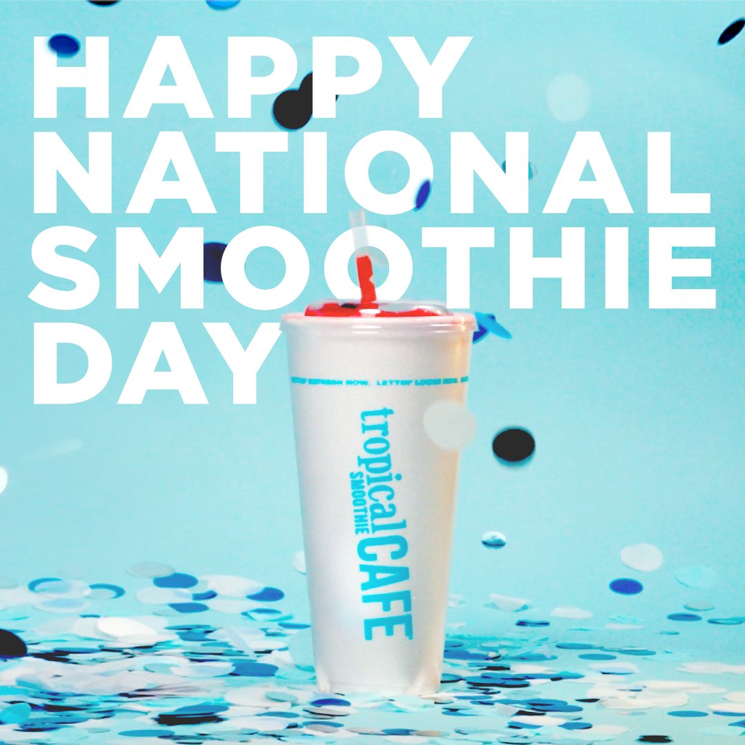 It’s National Smoothie Day! And that means a FREE smoothie* with food purchase for our fam! All you have to do is download our app & join Tropic Rewards.