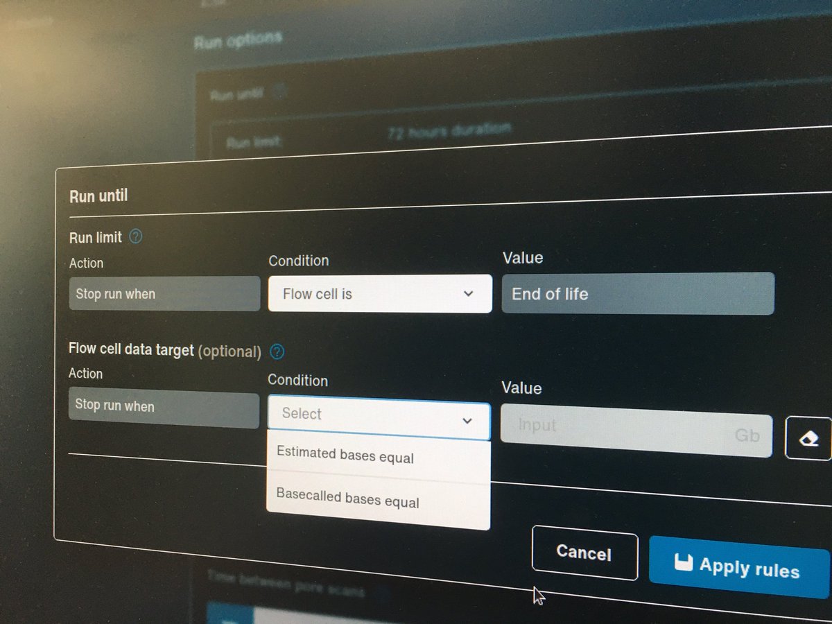 EPGV_INRAE's tweet photo. A new option in the last MinKnow update... Run until the Flow cell is end of life... Of course, it was too tempting to not use it 😅
2 days later, the flow cell is still running 💪(still far from our usual 140 hours runs)... Let's see how and when it ends 🤔 https://t.co/I9SFcqDPaR