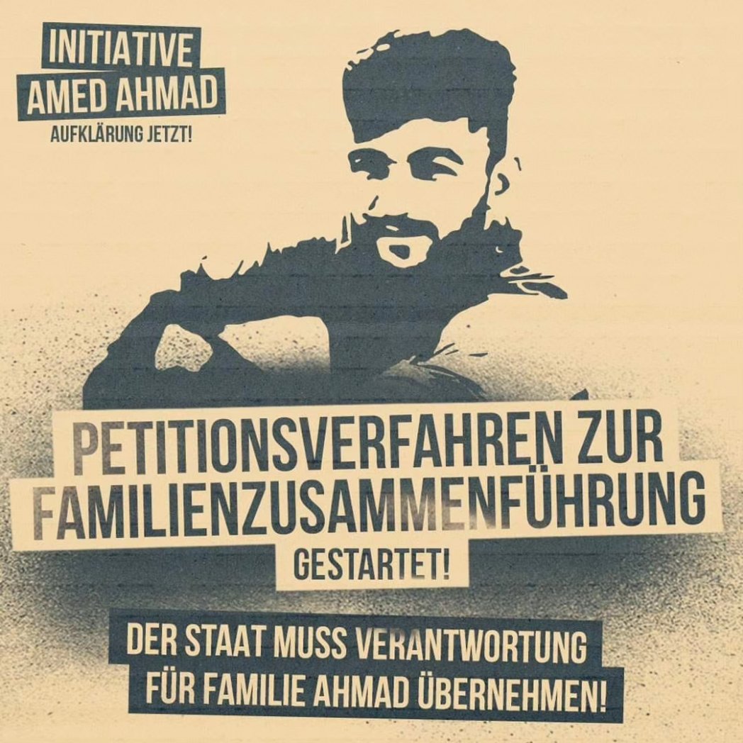 AmedAhmad_Ini's tweet photo. Die Familie Ahmad hat ein Petitionsverfahren zur Familienzusammenführung gestartet. Wir fordern das sofortige Bleiberecht für zwei weitere Geschwister von Amed, die seit Jahren unfreiwillig und unter entwürdigenden Zuständen sowohl in der Türkei als auch im Irak leben müssen. https://t.co/KdA2ieFX2t