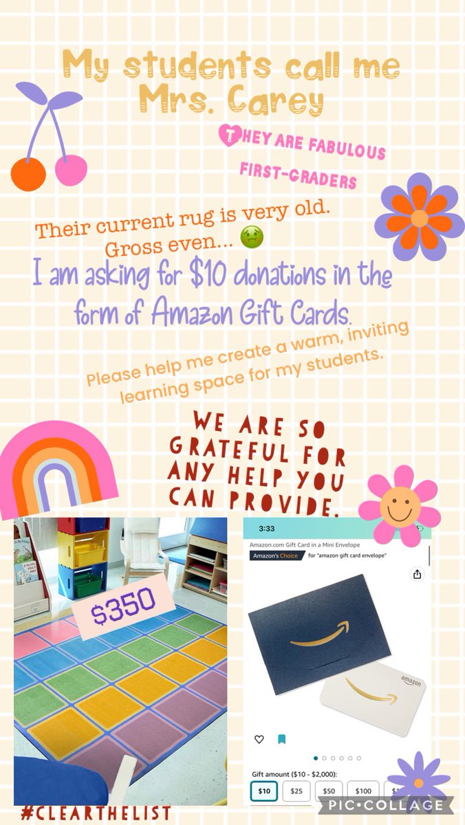 Wednesday Wishlist!
#teachers⬇️ your #clearthelist

I am 10 gift cards away!

Can you help my students have a warm, welcoming environment?

👩🏻‍🏫Year 11
👦🏿👧🏼🧒🏽1st
🗺️ IL
⚓️Vet
amazon.com/hz/wishlist/ls…

#TwitterFamily please consider helping a teacher ⬇️ RTs help too!

#PostForPencils