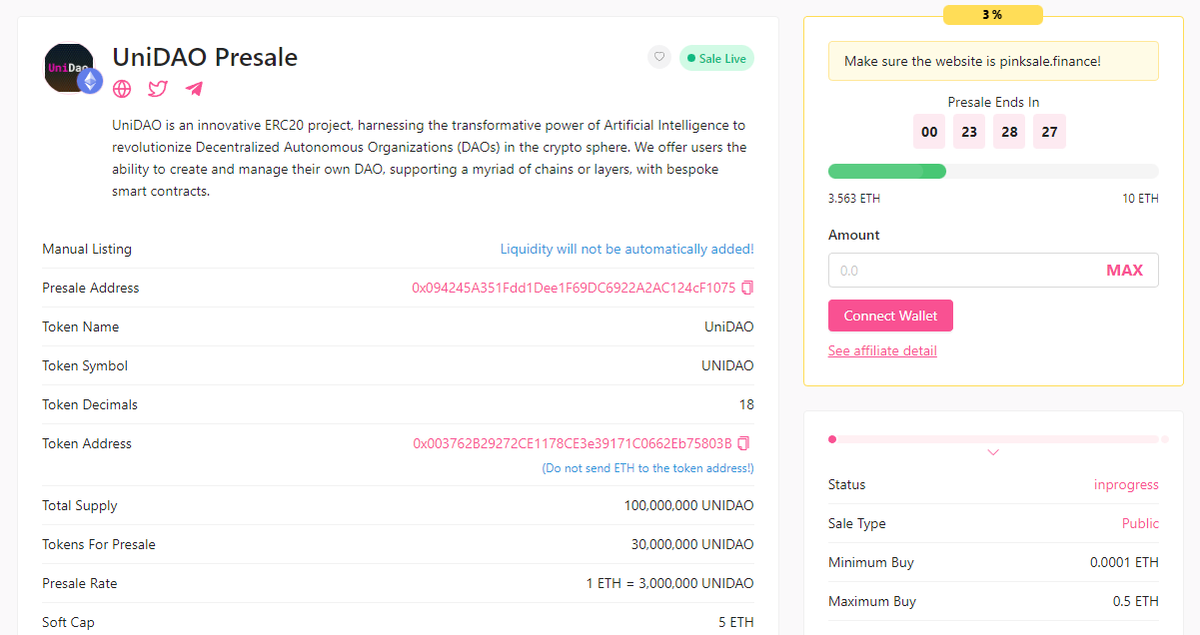 UniDAO_'s tweet photo. We are reaching 5 ETH softcap!⚡️
Fly to the moon with $UNIDAO $UNIDAO https://t.co/bwm3xpVDNQ