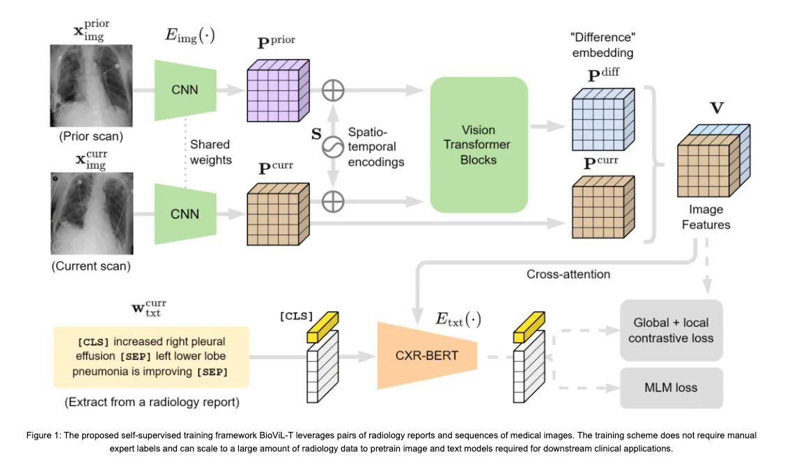 woojinrad's tweet image. Nice work by @ozanoktay__, @MSFTResearch, &amp;amp; @mattlungrenMD on #medical vision-language processing by incorporating one dimension often neglected in #ImagingAI: time. 

Post 👉 buff.ly/3JmdaE5
Talk 👉 buff.ly/3XejwuZ 
Models 👉  buff.ly/3JqLDRP