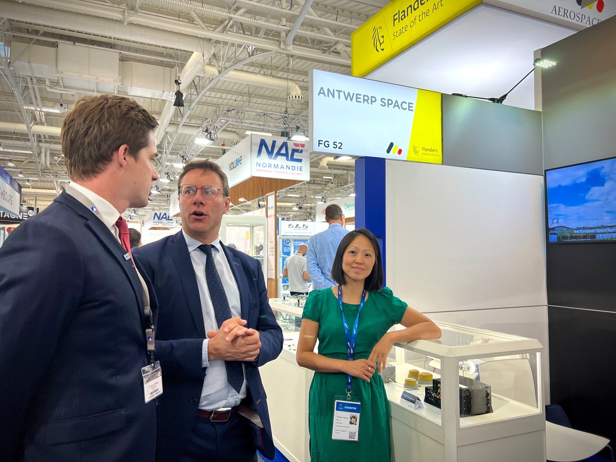 Antwerp Space (@antwerpspace) on Twitter photo Day 3 of #ParisAirShow at #LeBourget starts with the visit of the State Secretary for Science Policy <a href="/ThomasDermine/">Thomas Dermine</a> at @Antwerpspace stand and a brief discussion on the impact of the Belgian investments on the #space market.
#BelgiuminSpace #Antwerpspace Day 3 of #ParisAirShow at #LeBourget starts with the visit of the State Secretary for Science Policy <a href="/ThomasDermine/">Thomas Dermine</a> at @Antwerpspace stand and a brief discussion on the impact of the Belgian investments on the #space market.
#BelgiuminSpace #Antwerpspace