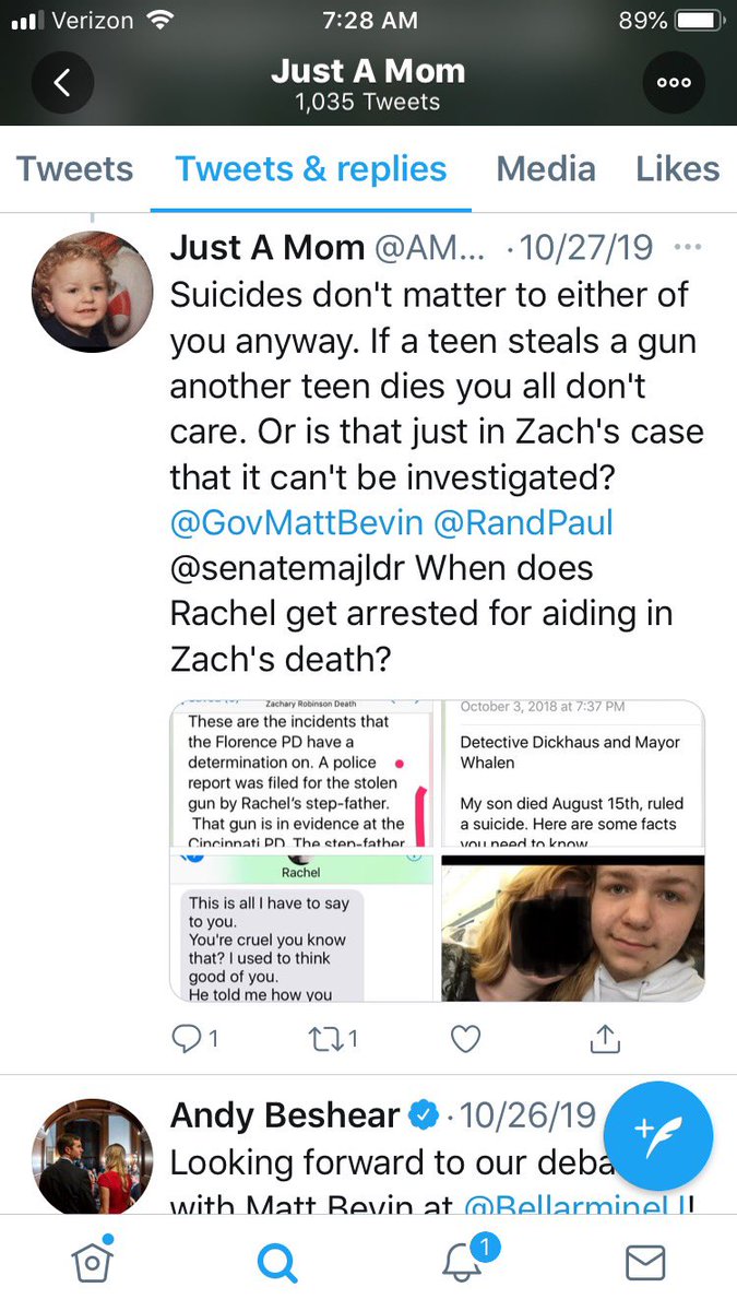 #TeamKentucky If someone gave a loaded handgun to @GovAndyBeshear’s child and caused their death would that person get away w/ it? I was told that is how my child died. No arrest, No lawyer to help, No justice. @JColemanKY @djaycameron are ignoring me? @RepJamesComer 1/3