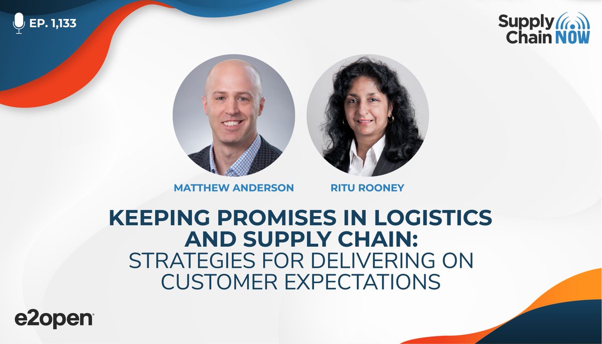 _supplychainnow's tweet image. @e2open's Ritu Rooney &amp;amp; Matt Anderson have seen promises made and kept - as well as broken. They join host @ScottWLuton to share advice for #shippers looking to keep their #transportation promises. 

Listen here: supply-chain-now.captivate.fm/1133 
#supplychain #logistics