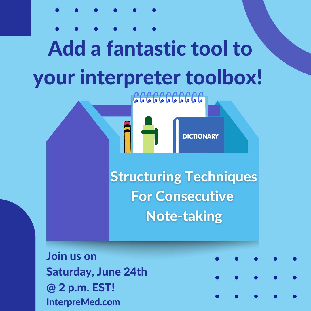 📚🎉 Calling all InterpreMed members! You now have an incredible opportunity to unlock your potential as an interpreter - for FREE! Join us at InterpreMed.com to learn advanced structuring techniques to enhance your note-taking and memory. 💪🧠📈#1nt