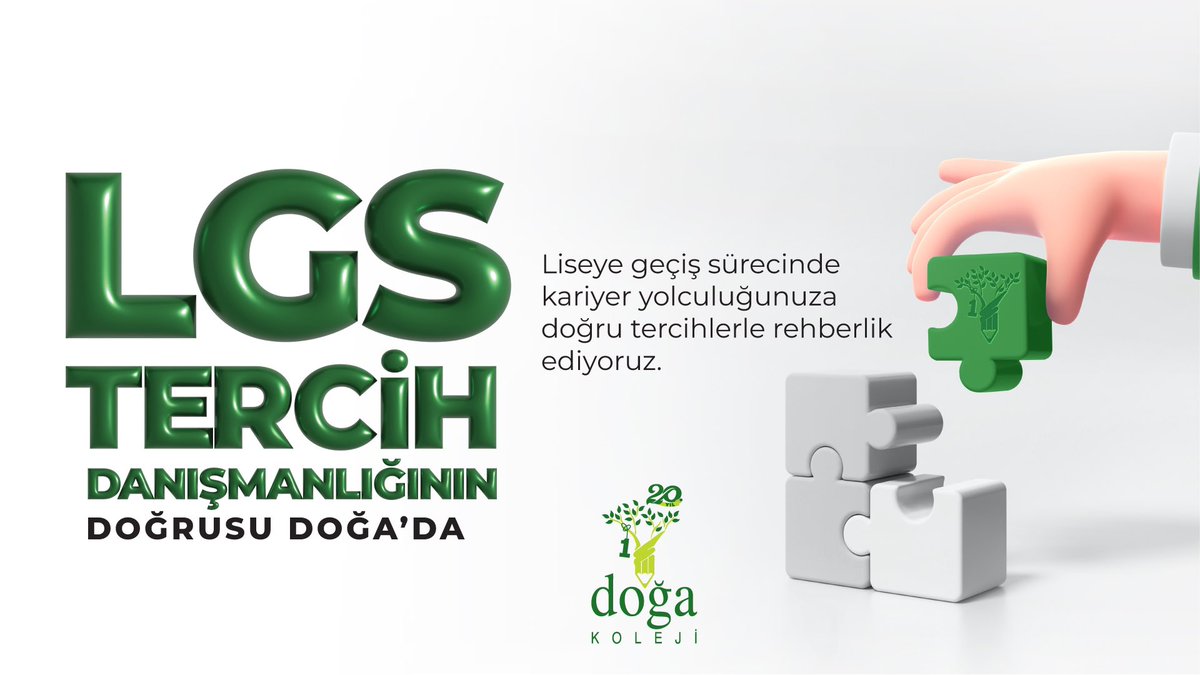 LGS tercih danışmanlığının doğrusu Doğa’da! Liseye geçiş sürecinde kariyer yolculuğunuza doğru tercihlerle rehberlik ediyoruz. 
Danışmanlık için; dogakoleji.k12.tr/basvurular/lgs/

<a href="/Glrbci/">Gül Arabaci</a> <a href="/HunerTopcu/">Hüner Topçu</a>