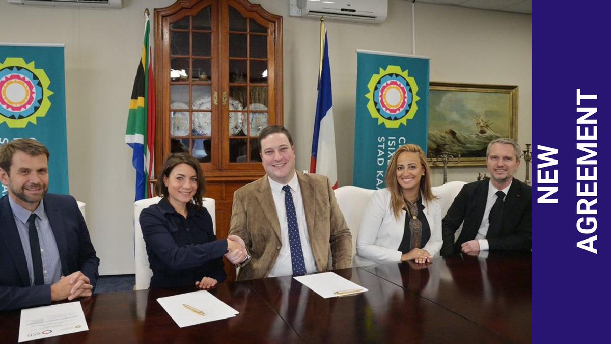 We signed a financing agreement with <a href="/CityofCT/">City of Cape Town</a> today!
 
 🎯The loan will support investments that will address socio-spatial #inequalities and improve the City’s resilience to climate change events, via water, sanitation, urban mobility, and access to electricity infrastructure.