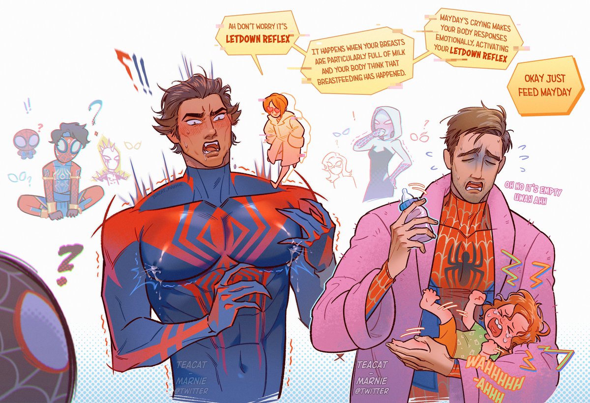 Who want some spider milk?😋 . #spiderdads #MiguelOHara