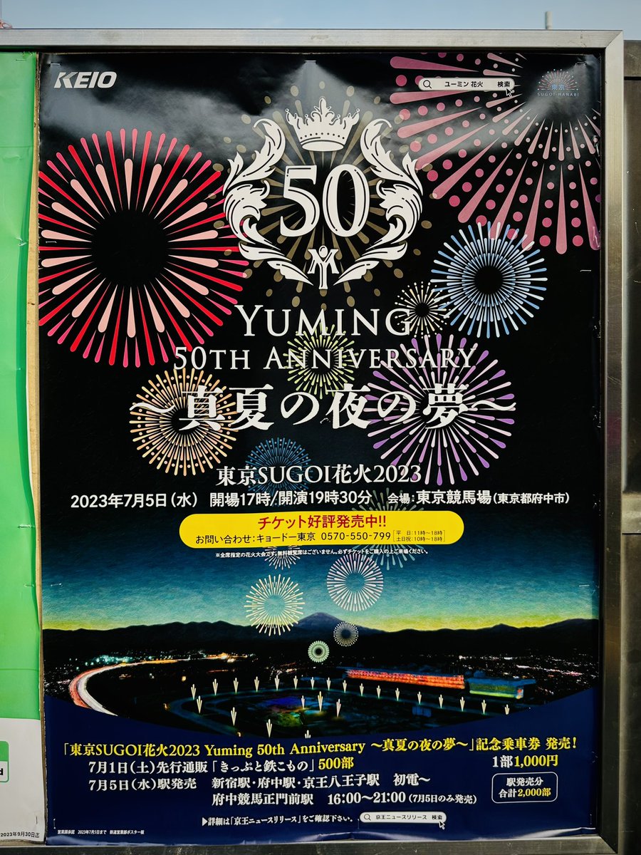 手渡し】ユーミン花火大会 7月5日東京都府中競馬場 A席指定 2枚 | www