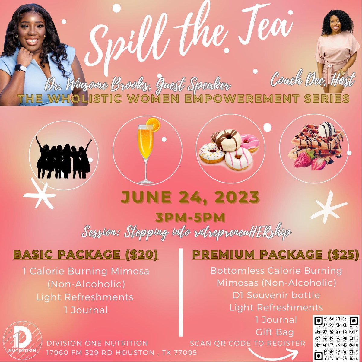 Have you registered? You don’t want to miss this Spill the Tea! Join me Saturday! At <a href="/D1NutritionTX/">Division One Nutrition (Barker Cypress /529)</a>