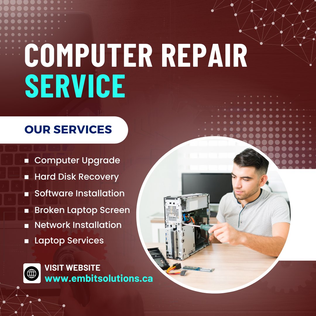 embitsolution's tweet image. We offer valuable money-saving services and 180 days Warranty on every Repair. Please call 905-799-6767 for additional details.
#brampton #computerrepair #LaptopRepairService