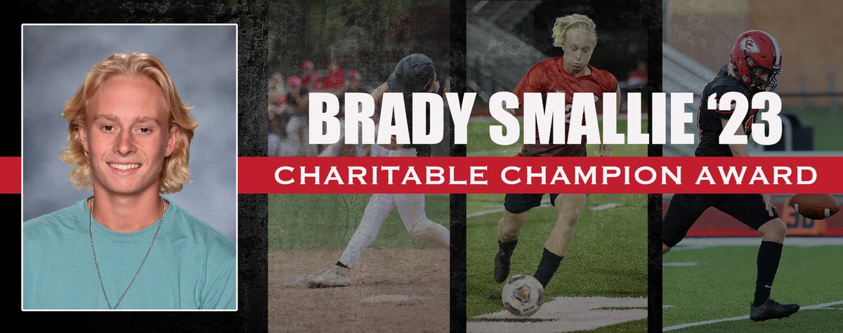 Congrats to 2023 GCHS graduate Brady Smallie for being named the Front Office and <a href="/PodcastMetro/">Metro East Sports Podcast</a> Charitable Champion Award winner.

Smallie was a six-sport letterwinner - baseball, football, golf, hockey, soccer and swimming - and graduated Magna Cum Laude. #WeAreOne