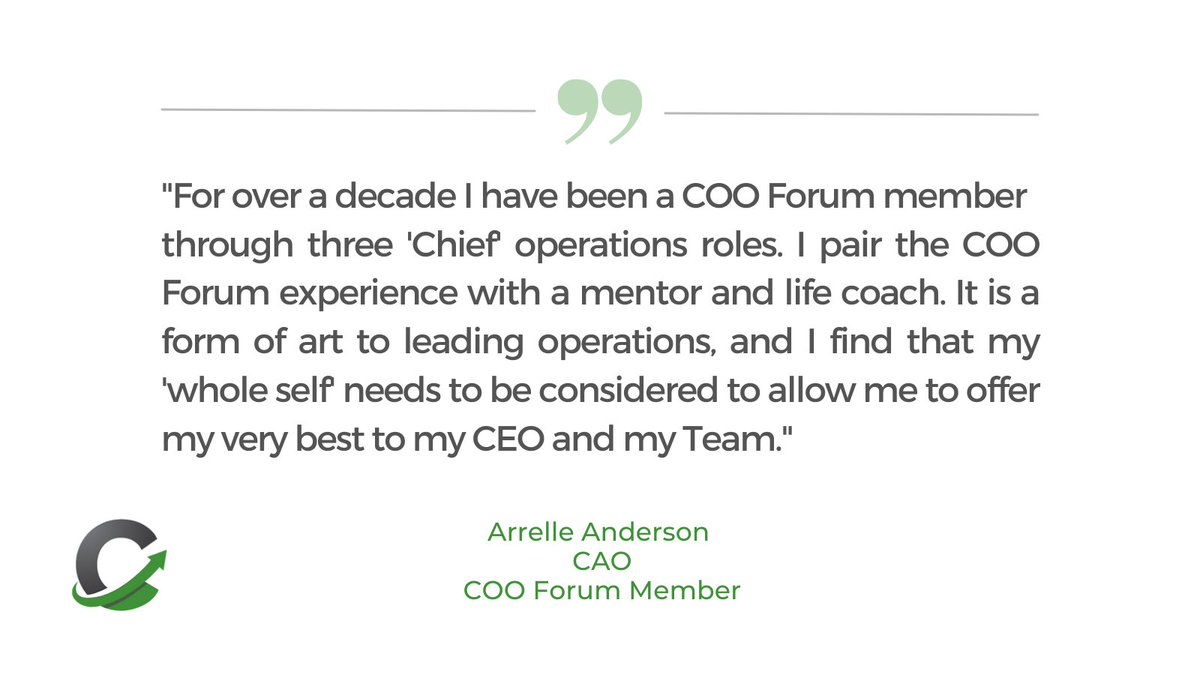 COOForum's tweet photo. Thank you, Arrelle Anderson, for being such a loyal member and
sharing how the COO Forum has supported you in your career.
https://t.co/In8QgmW4zg
#COOForum #operations https://t.co/2hw2OkqucP