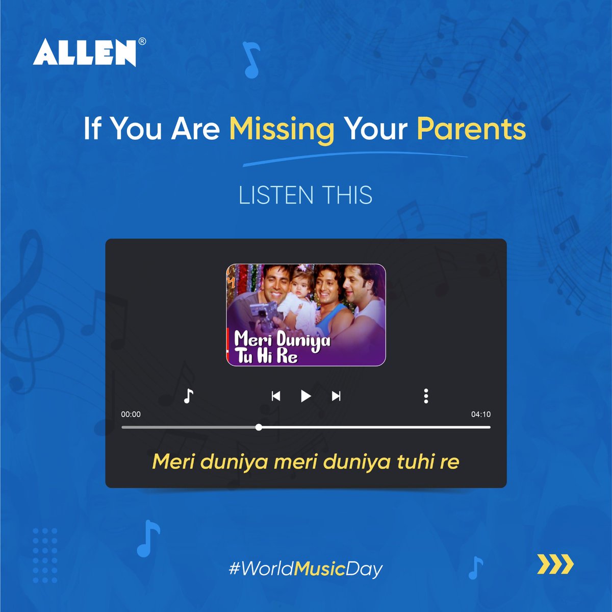 ALLENkota's tweet photo. 🎶Turn up the volume and let the rhythm guide you on this Music Day!
.
.
#ALLENKota #WorldMusicDay #MusicalExpressions #InspirationInTune #RhythmOfLife #FeelTheBeat #MusicConnectsUsAll https://t.co/ZBXaDpBq8A