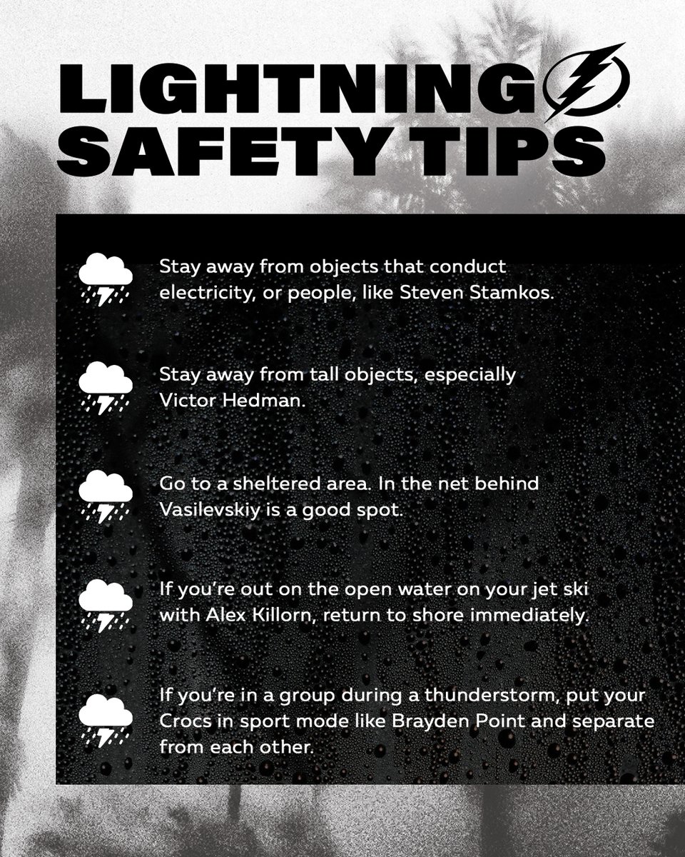 TBLightning's tweet image. They don't call us the lightning capital for nothing ⚡️

Stay safe out there, #Bolts Nation!