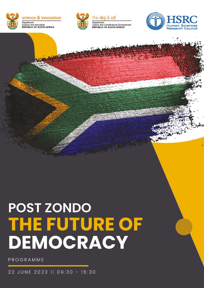 OCJ_RSA's tweet photo. Media Advisory: The Human Sciences Research Council (HSRC) will host a colloquium on the post-Zondo commission and the future of democracy on Thursday, 22 June 2023.
#HSRCza #Colloquium #ZondoCommission https://t.co/uqMugCgC01