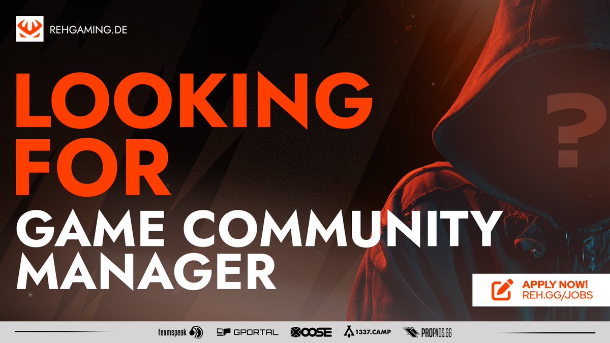 Wir suchen Game Community Manager für die unterschiedlichsten Spiele 🔥

Wir erwarten… 👀
➡️ 16+
➡️ Aufgeschlossene Persönlichkeit
➡️ Engagement &amp; Interesse an Community 

Genau das richtige für dich? 🤔
Dann bewirb dich jetzt! 
👉 reh.gg/jobs/#community