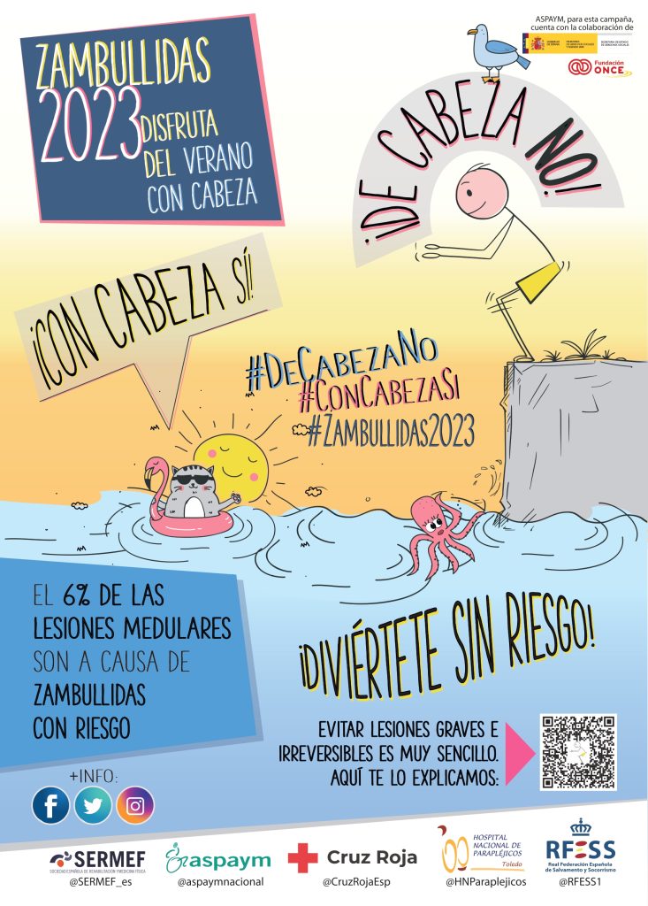 Como cada año, empiezan a ingresar pacientes jóvenes con lesión medular traumática por zambullida en nuestras Unidades de Lesionados Medulares. Son lesiones prevenibles y evitables, hagámoslo!! #ConCabezaSi #DeCabezaNo #zambullidas2023 <a href="/SERMEF_es/">SERMEF</a> <a href="/SAMFYRE/">SAMFYRE</a>