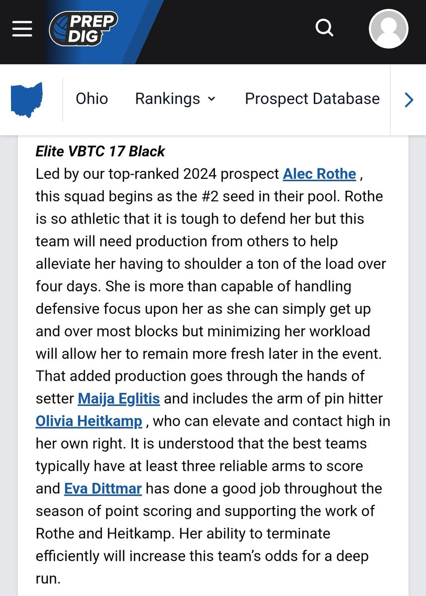 Thank you so much, <a href="/PrepDig/">Prep Dig 🏐</a> and <a href="/PrepDigOH/">Prep Dig Ohio</a>, for the awesome write-up! <a href="/EliteVBTC/">Elite Volleyball</a> 17 Black is excited for what AAUs has in store! 
<a href="/leagueonevb/">League One Volleyball</a> <a href="/M_EglitisVB/">Maija Eglitis</a> <a href="/HeitkampOlivia/">Olivia Heitkamp</a> <a href="/EvaDittmar/">Eva Dittmar</a>