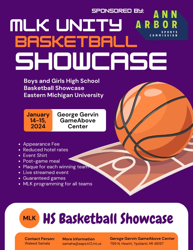 We are looking for teams interested in a MLK high school basketball event.