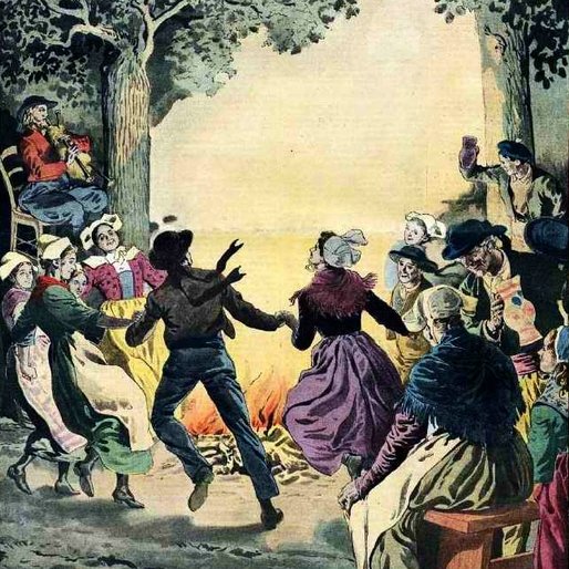 If a Breton girl danced around 9 midsummer fires or found a vantage point that allowed her to see the flames of 9 fires at once, she would marry before next midsummer. But to swing a baby before the flames of 3 midsummer fires was to forever protect it from fear.  #WyrdWednesday