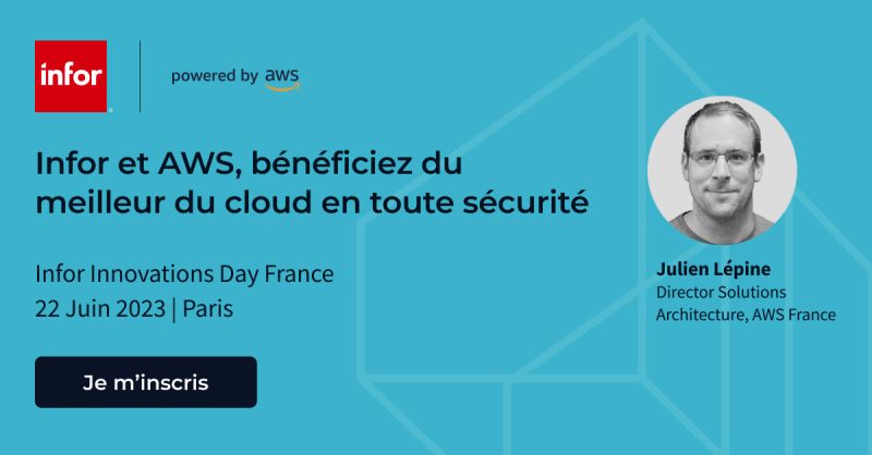 julien_lepine's tweet image. J'ai la chance d'être convié par Infor lors de l'Innovations Day à Paris, n'hésitez pas à venir nous voir, et échanger autour d'Amazon Web Services (AWS) et Infor. On se retrouve demain Jeudi 22 Juin à partir de 8h30. #aws #infor #cloudsuite bit.ly/3NmGv3w