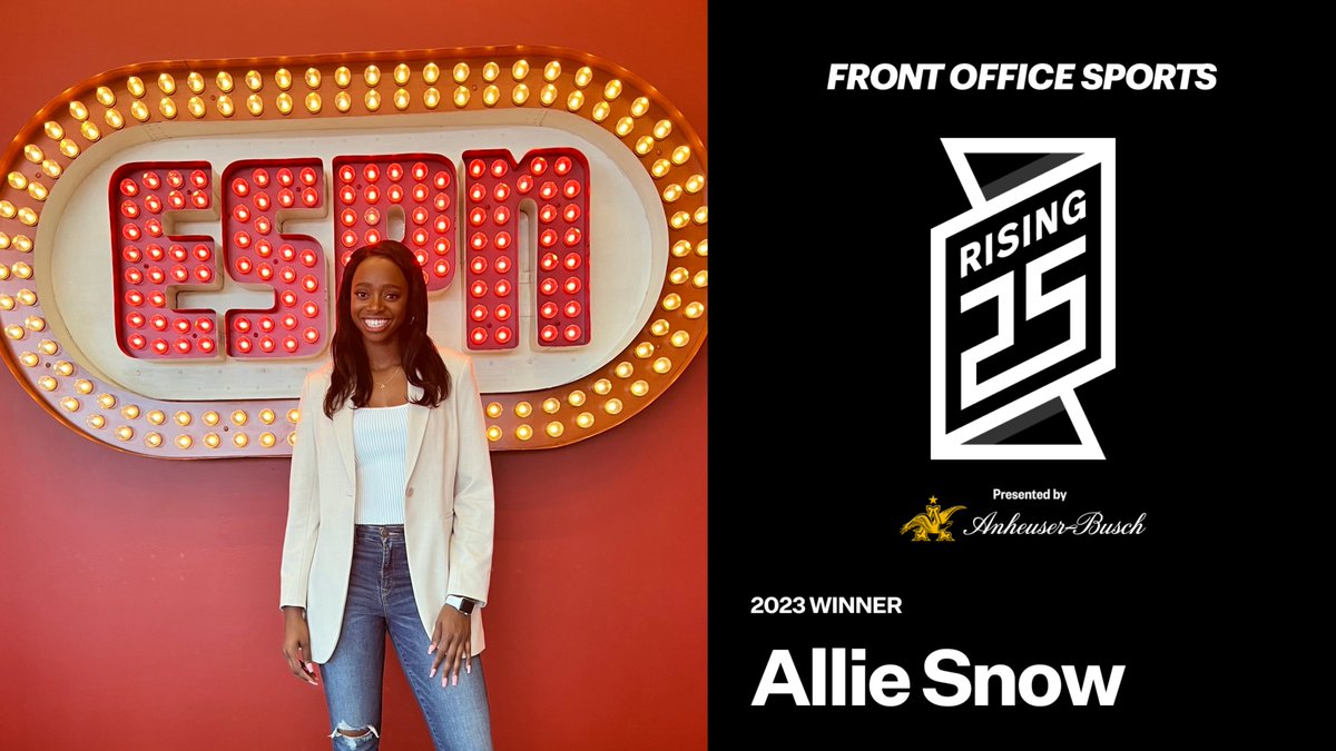 Congratulations to ESPN social media specialist @alliejsnow on being named to @FOS' #Rising25 Class of 2023

More: bit.ly/3NFfXuI